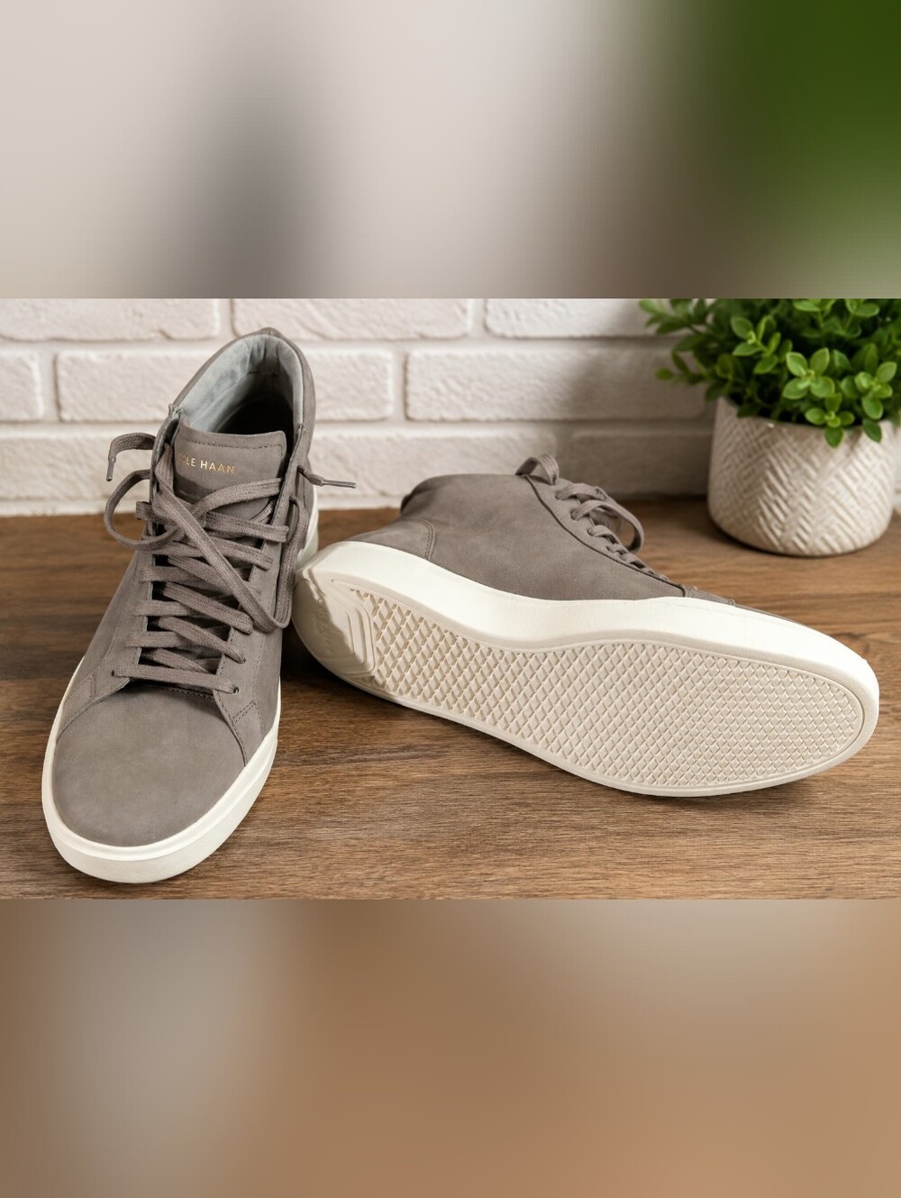 Cole Haan GrandPro Rally Mid Nubuck Sneakers Taupe Gray Grey Men's 12M C31864